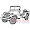 Deep Red Stamps Vintage Military Jeep Rubber Cling Stamp 3.2 x 2.1 inches